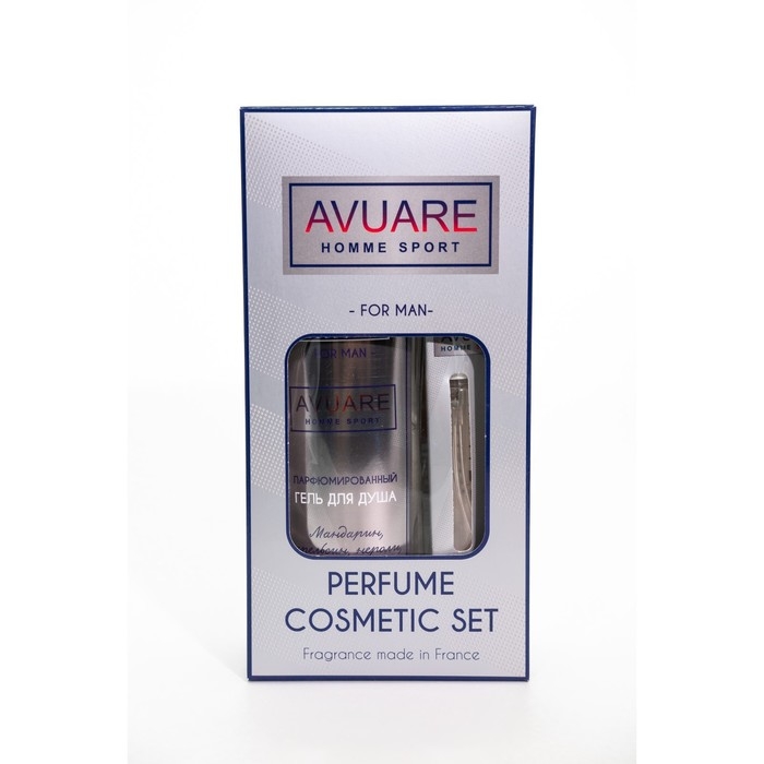 Подарочный набор косметики мужской Avuar homme sport, гель для душа 250 мл, парфюмерная вода 30 мл