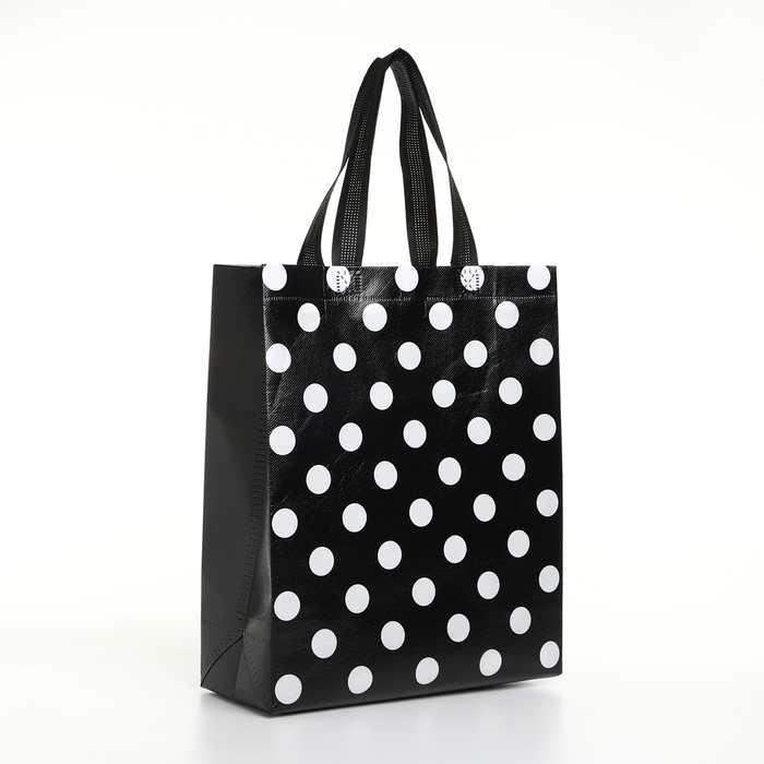 Сумка хозяйственная без застёжки, цвет чёрный/белый Сумка хозяйственная без застёжки, цвет чёрный/белый