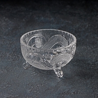 Конфетница стеклянная на ножках Доляна «Венеция», 200 мл, 10×6 см Конфетница стеклянная на ножках Доляна «Венеция», 200 мл, 10×6 см