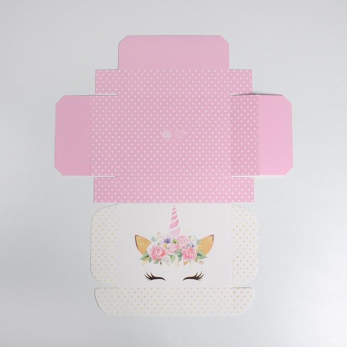 Коробка подарочная складная, упаковка, &laquo;Единорог&raquo;, 21 х 15 х 5 см