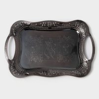 Поднос из нержавеющей стали с ручками &laquo;Изобилие&raquo;, 38&times;25&times;2,5 см, цвет бронзовый