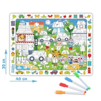 Пазл &laquo;Собери, найди, раскрась. Городские приключения&raquo;, 88 деталей