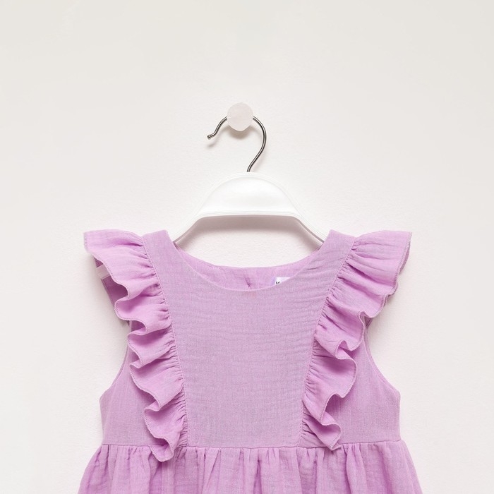 Платье детское с рюшей KAFTAN "Муслин", р 26 (80-86см), лиловый