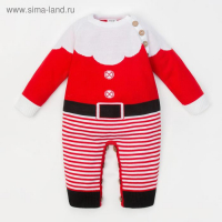 Комбинезон вязаный Крошка Я "Костюм Деда Мороза", рост 86 см, 1,5-2 г (28 р-р), 20 % шерсть, 80 % ПАН