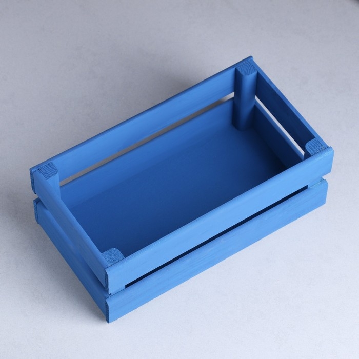 Кашпо деревянное 24.5&times;13.5&times;9 см "Двушка Лайт", двухреечное, синий Дарим Красиво