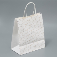 Пакет подарочный крафтовый, упаковка, &laquo;С днём рождения&raquo;, 22 х 25 х 12 см