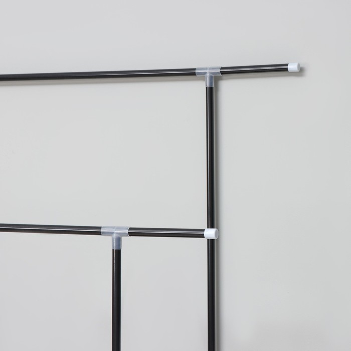 Вешалка - стойка напольная для одежды Доляна, напольная, 2 перекладины, 160&times;45&times;169 см, цвет чёрный