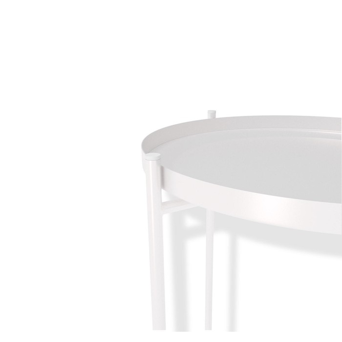 Столик журнальный, 376х376х515, Белый муар