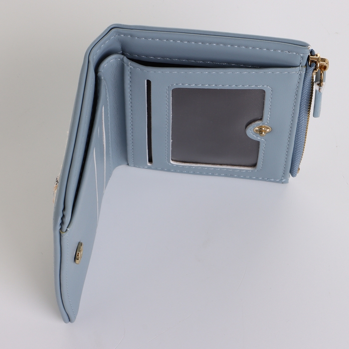 Кошелёк женский на кнопке, цвет голубой Кошелёк женский на кнопке, цвет голубой