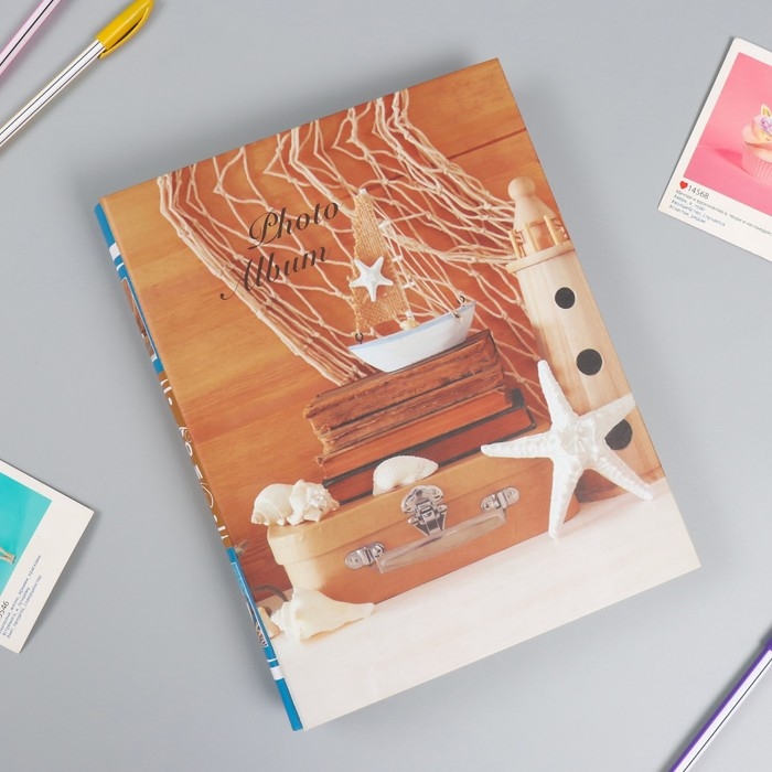 Фотоальбом 200 фото 13х18 см "Морское приключение" МИКС в коробке 5,5х23х29,5 см