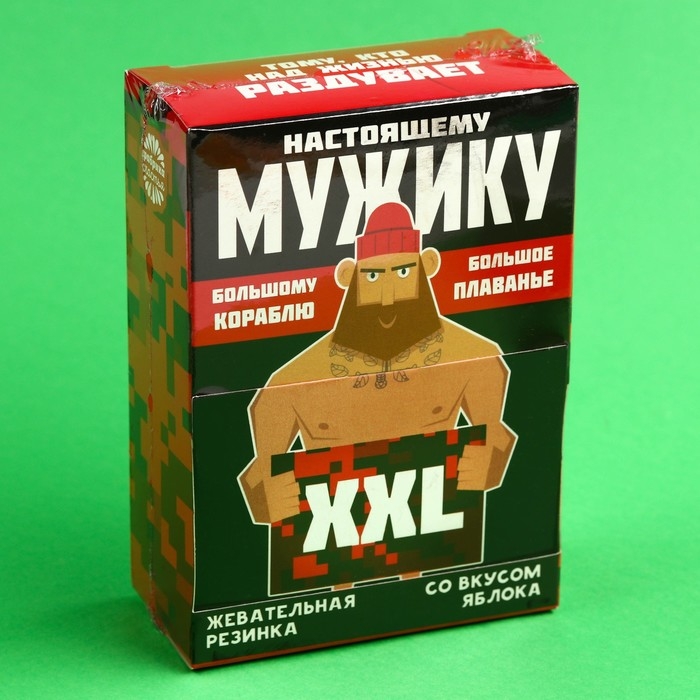 Жевательная резинка &laquo;Мужику&raquo;, вкус: яблоко , 110 г.