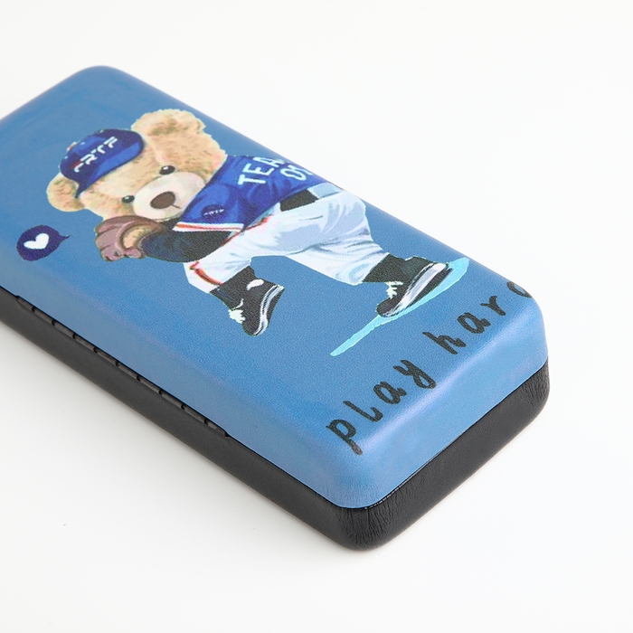 Футляр для очков на хлопушке, длина 16 см, цвет синий Футляр для очков на хлопушке, длина 16 см, цвет синий