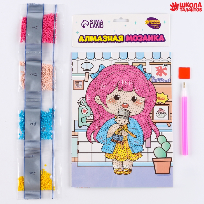 Алмазная вышивка &laquo;Ичиго&raquo;, 13,7 &times; 18,3 см, картон, с частичным заполнением