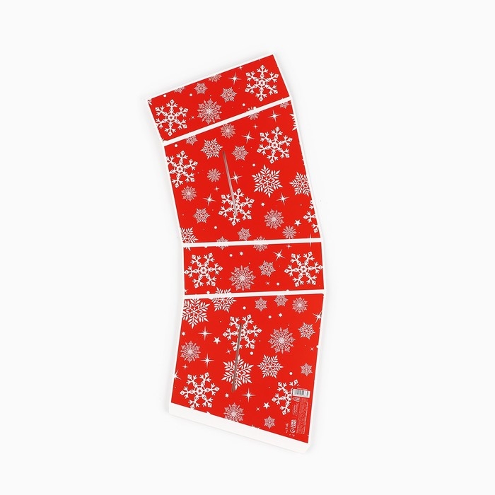 Коробка новогодняя складная с ручками &laquo;Снежинки&raquo; 23 х 8 х 32 см, Новый год