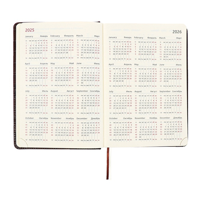 Ежедневник датированный 2024 A5 176 листов, deVENTE.Belcanto, твёрдая обложка из искусственной кожи с поролоном, ляссе, кремовый блок 70 г/м2, коричневый