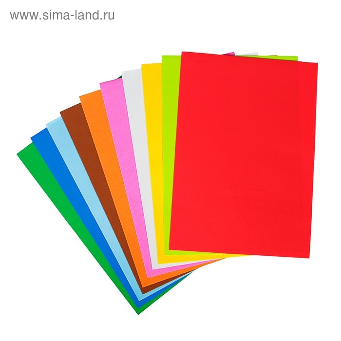Фоамиран цветной, набор А4, 1 мм, deVENTE, 10 листов х 10 цветов Фоамиран цветной, набор А4, 1 мм, deVENTE, 10 листов х 10 цветов