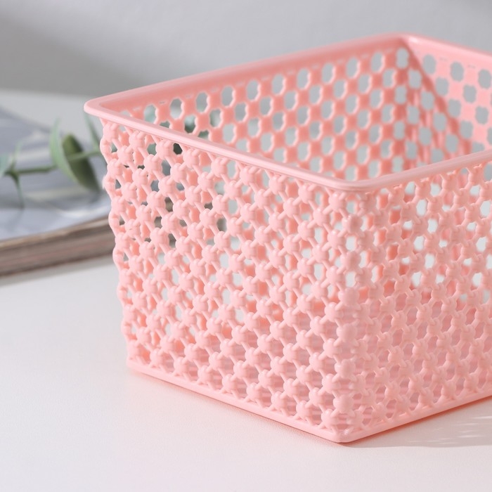 Корзина для хранения &laquo;Баскет&raquo;, пластик, 14,5&times;11,5&times;8 см, цвет МИКС