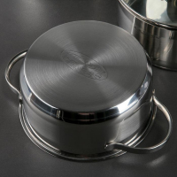 Набор кастрюль &laquo;Альта&raquo;, 3 предмета: 2,2 л, 3,2 л, 4,2 л,капсульное дно, индукция