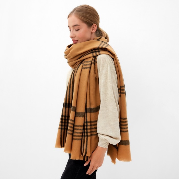 Шарф зимний объемный MINAKU 100*180 + 10 см цвет коричневый Шарф зимний объемный MINAKU 100*180 + 10 см цвет коричневый