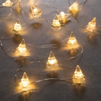 Гирлянда «Нить» 2 м роса с насадками «Снежная ёлочка», IP20, серебристая нить, 20 LED, 2 режима, батарейки ААх2 (нет в комплекте), свечение тёплое белое Гирлянда «Нить» 2 м роса с насадками «Снежная ёлочка», IP20, серебристая нить, 20 LED, 2 режима, батарейки ААх2 (нет в комплекте), свечение тёплое белое