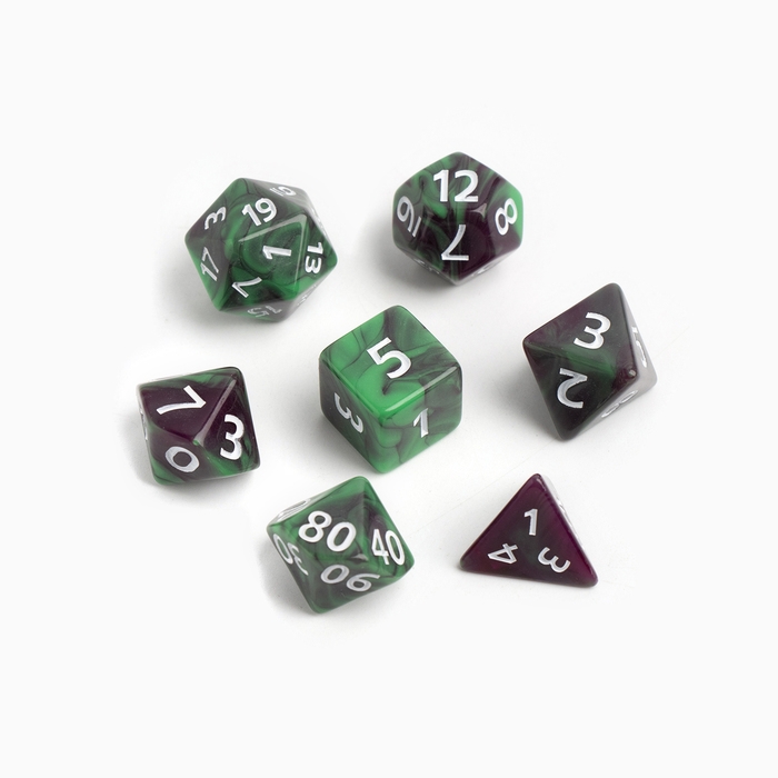 Набор кубиков для D&D (Dungeons and Dragons, ДнД) Набор кубиков для D&D (Dungeons and Dragons, ДнД) "Время игры", серия: D&D, 7 шт