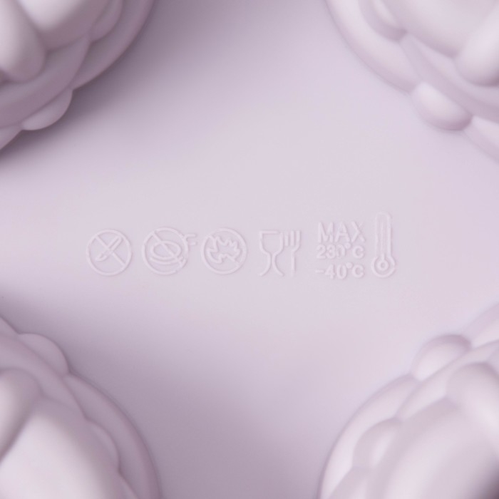 Форма для выпечки 6 ячеек Форма для выпечки 6 ячеек "Немецкий кекс.Корзинка", 31х21х3,5 см (d-9,1см, цвет бежевый