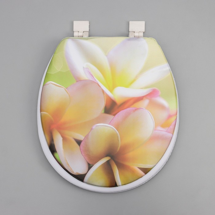 Сиденье для унитаза с крышкой &laquo;Плюмерия&raquo;, 40&times;37 см