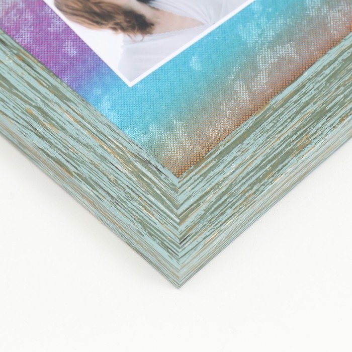 Фоторамка пластик, текстиль на 2 фото "Радужная ночь" с прищепками 27,7х23 см