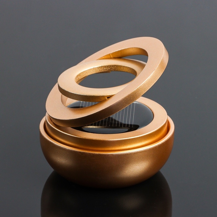 Аксессуар на панель с ароматизатором, гравитационные кольца, вращается от солнца, планета, золото Аксессуар на панель с ароматизатором, гравитационные кольца, вращается от солнца, планета, золото