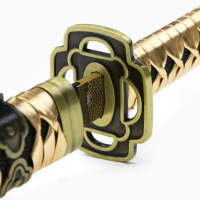 Сувенирное оружие "Катана Мика" 103 см, клинок 68 см, чёрная, на подставке