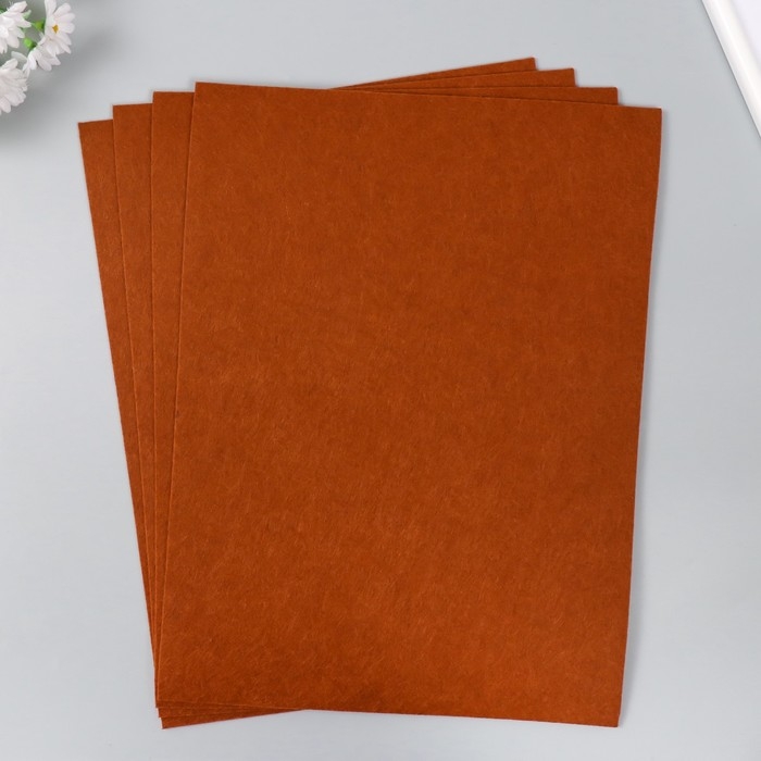 Фетр 2 мм "Кофе со сливками" набор 4 листа 30х40 см