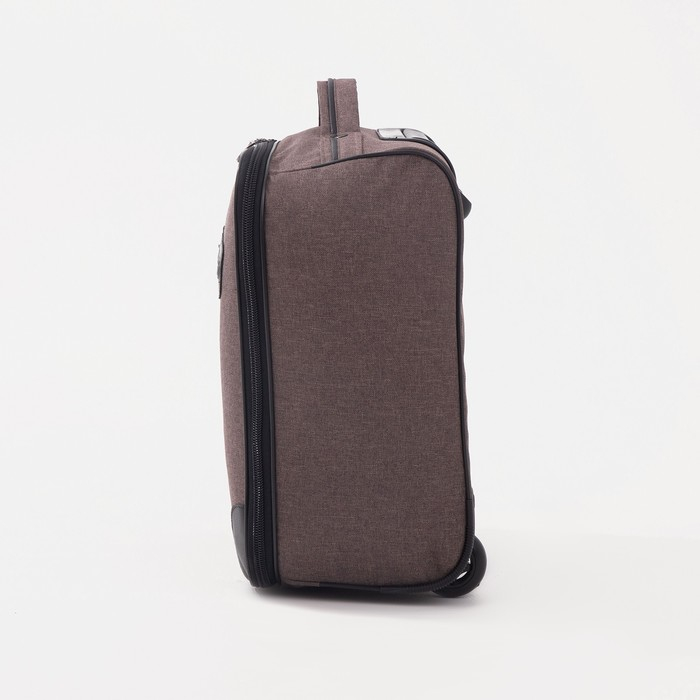 Пилот-кейс 16", &laquo;Сакси&raquo;, отдел на молнии, наружный карман, цвет коричневый