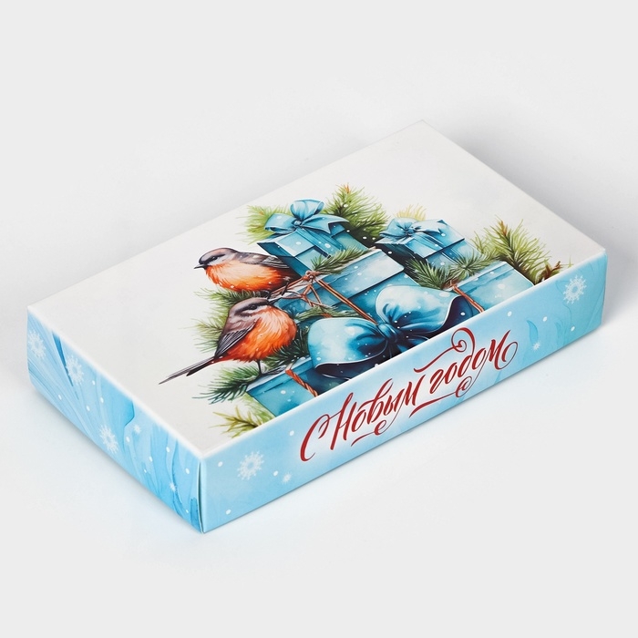 Новый год. Коробка под 8 конфет, 9,8 х 17,7 х 3,5 см, кондитерская упаковка