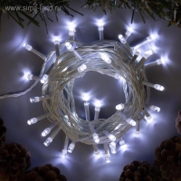 Гирлянда &laquo;Нить&raquo; 5 м, IP20, белая нить, 50 LED, свечение белое, 8 режимов, 220 В