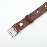 Ошейник комбинированный безразмерный, кожа/брезент, 60х3 см, ОШ 30-57 см, коричневый/зелёный Ошейник комбинированный безразмерный, кожа/брезент, 60х3 см, ОШ 30-57 см, коричневый/зелёный