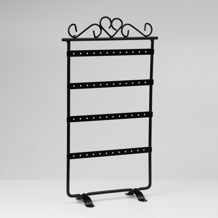 Подставка для украшений, 4 ряда, 16×7×29 см, цвет чёрный Подставка для украшений, 4 ряда, 16×7×29 см, цвет чёрный