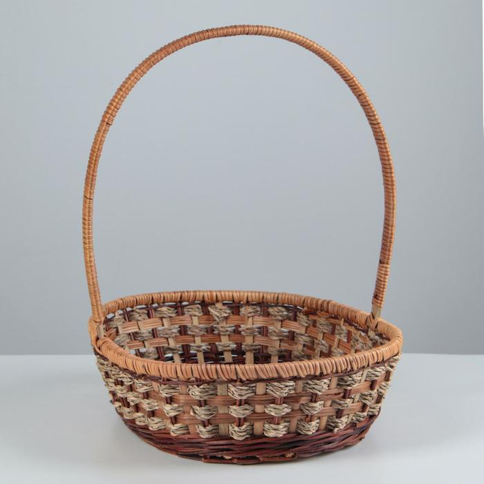Корзина плетеная, 25&times;32&times;8/34 см, ротанг, сыть