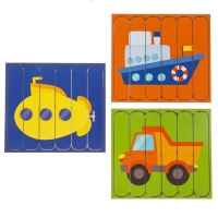 Головоломка. Собери 6 картинок &laquo;Транспорт&raquo;, двусторонние палочки
