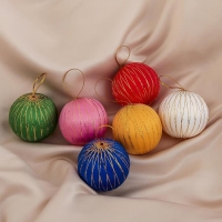 Набор шаров пластик d-5 см, 6 шт "Золотая нить" микс Набор шаров пластик d-5 см, 6 шт "Золотая нить" микс