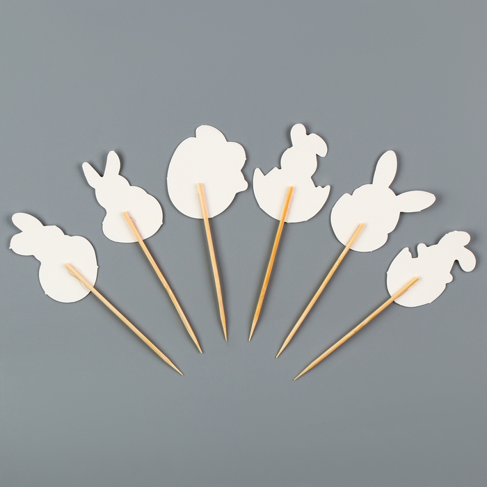 Шпажки &laquo;Пасхальные кролики&raquo;, набор 6 шт.