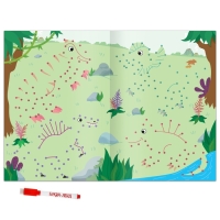 Многоразовая книга &laquo;Рисуем по точкам. Динозавры&raquo;, с маркером, 16 стр.