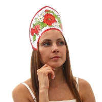 Кокошник &laquo;Маки в ромашках&raquo;, бумага