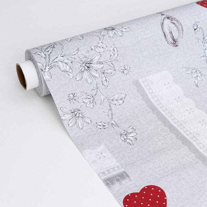 Клеёнка на стол Доляна &laquo;Акцент&raquo;, на нетканой основе, ширина 137 см, толщина 0,2 мм, рулон 20 м, цвет серый