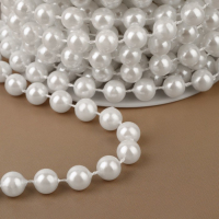 Жемчуг на нитях, круглый, 8 мм, 9 &plusmn; 1 м, цвет белый
