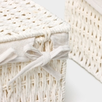 Набор интерьерных корзин ручной работы с крышкой LaDо́m, 2 шт, размер: 20&times;20&times;15 см, 25&times;25&times;18 см