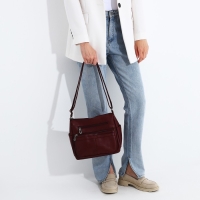 Сумка-мешок на молнии, цвет бордовый Сумка-мешок на молнии, цвет бордовый