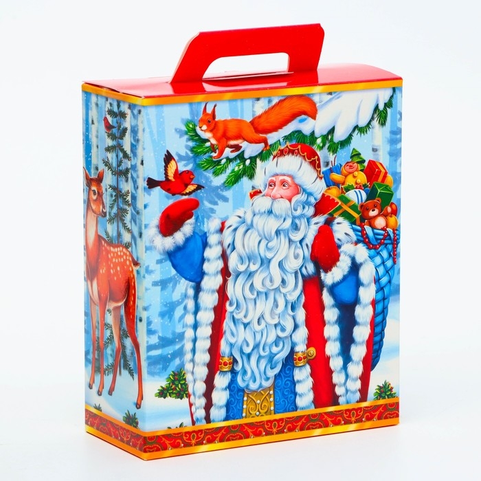 Новый год. Подарочная коробка Новогодняя Презент Новый год. Подарочная коробка Новогодняя Презент "В гостях у сказки" с анимацией 15,5 х 7 х 19 см.