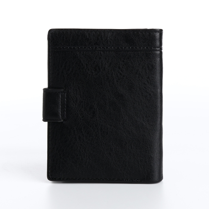 Портмоне мужское на магните 3 в 1, отдел для автодокументов, паспорта, цвет чёрный Портмоне мужское на магните 3 в 1, отдел для автодокументов, паспорта, цвет чёрный