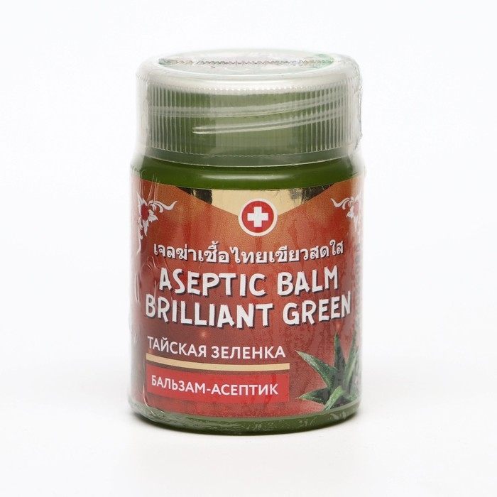 Зеленка тайская Binturong Aseptic Balm Brilliant Green с экстрактом алоэ вера, 50 г Зеленка тайская Binturong Aseptic Balm Brilliant Green с экстрактом алоэ вера, 50 г