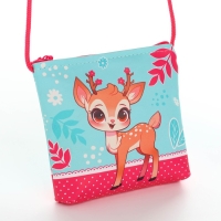 Сумка-кошелёк, для девочки через плечо "Весёлый оленёнок", 13х13х2 см Сумка-кошелёк, для девочки через плечо "Весёлый оленёнок", 13х13х2 см